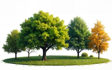 Naklejka premium PNG Group of different trees landscape outdoors scenery. High quality
