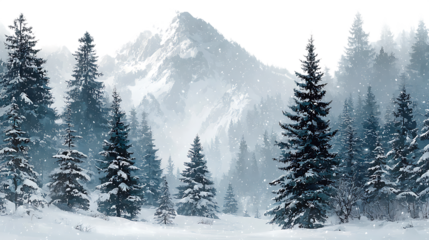 winter forest in the mountains