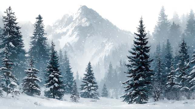 winter forest in the mountains