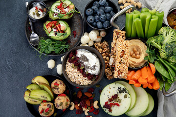 Healthy vegan snacks concept.