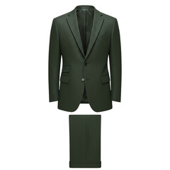 Modern dark green tailored suit ensemble exuding professional sophistication for business and formal occasions