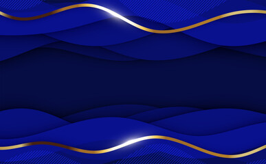 Abstract blue wave background with smooth flowing lines and light design