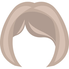 Light Brown Bob Hairstyle With Bangs On Transparent Background For Women And Girls
