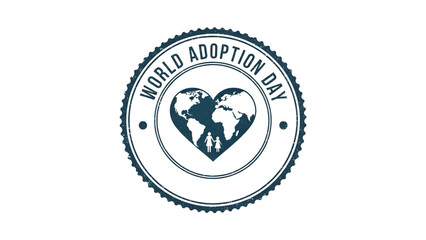 World Adoption Day Logo - Heart and Globe Vector Art  child Adoption Symbol   Love Without Borders theam