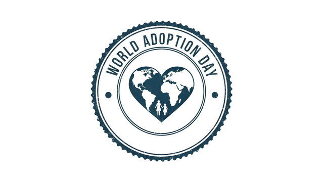World Adoption Day Logo - Heart and Globe Vector Art  child Adoption Symbol   Love Without Borders theam