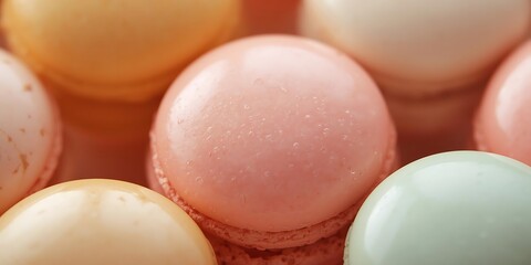 Assorted Pastel Macarons Close-Up