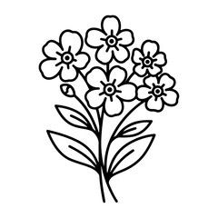 black and white flowers vector