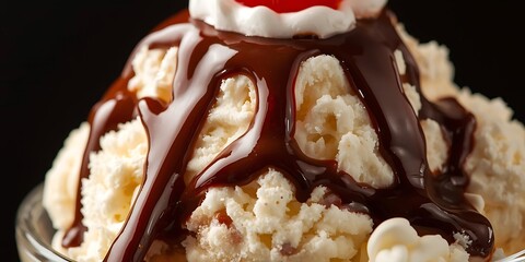 Vanilla Ice Cream with Chocolate Topping