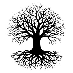 tree silhouette isolated on white