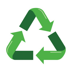 recycle symbol on white background