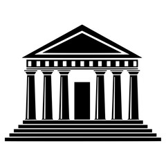 Flat illustration icon of a factory in silhouette