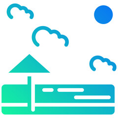beach gradient fill icon