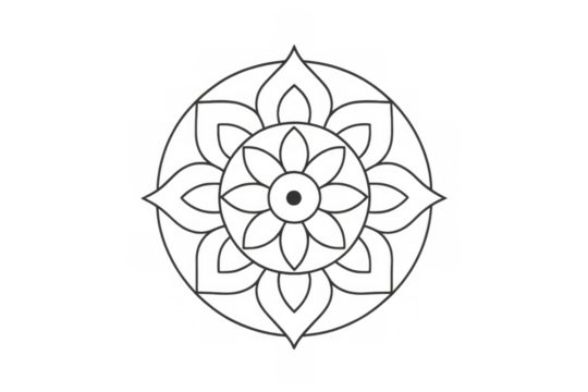 Mandala flower ornament line art vector transparent mystical spiritual symbol background graphic design element - Powered by Adobe