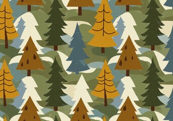 Obraz premium Christmas Seamless Pattern Winter Holiday Background