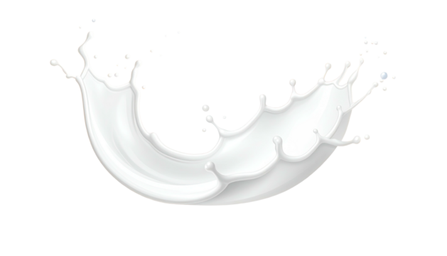 Milk's crescent splash, white curves on dark