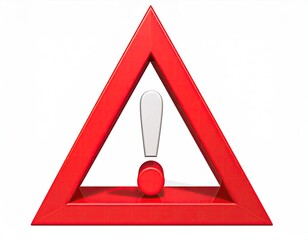 Red triangle warns of danger with exclamation point inside