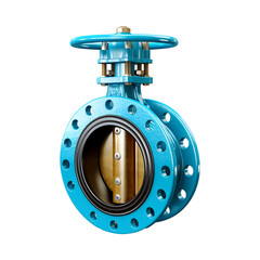 Butterfly valve, isolated on transparent background