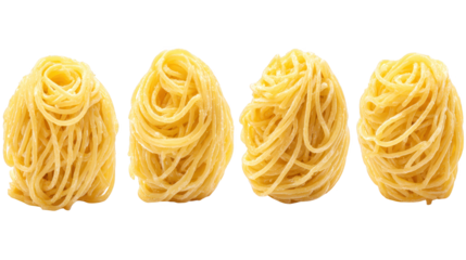 Four pasta pieces presented on a dark background four pieces of pasta rest on a minimalist dark surface