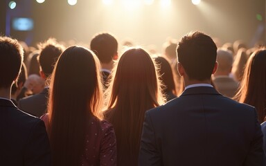 view of the same group of people seen from the front, back and side. High quality