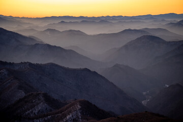 sunset in the mountains