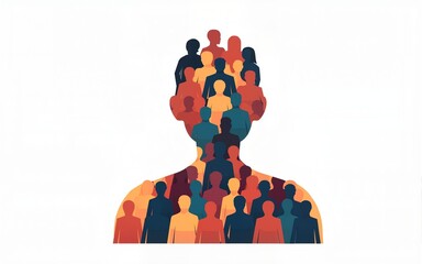 people or person icon. large group of people form to create a shape of a person. vector illustration. High quality