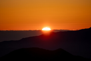 sunset in the mountains