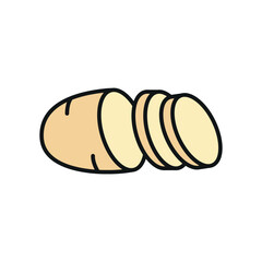 Potato icon for natural diet, healthy life, and food packaging.