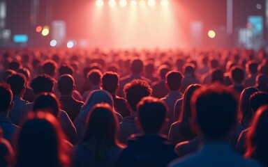 a large group of people standing in a crowd, generative AI. High quality