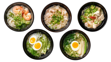 Black table displays multiple bowls filled with food bowls of varied food items arranged on dining table
