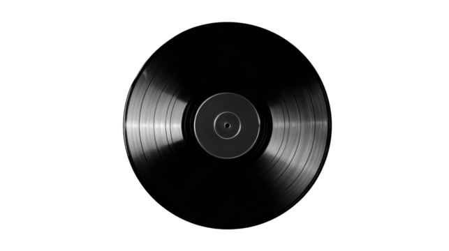 Black record features white center disc circular vinyl record displays contrasting white center