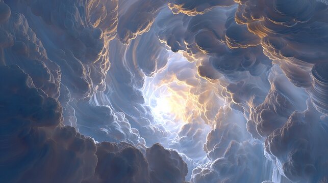 Enter a realm of ethereal beauty and divine light, where swirling clouds form a celestial gateway to endless possibilities and inspiration.