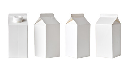 Four white milk bottles are shown with white lids these three white milk containers feature matching white lids