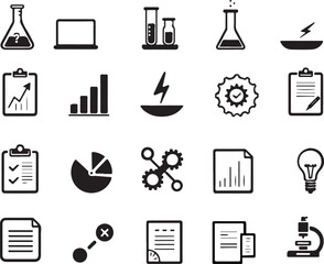 Set of hand drawn science and business icons
