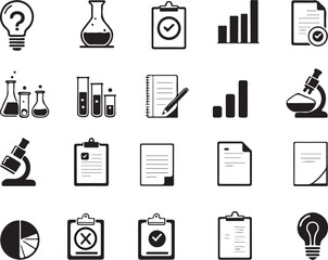 Collection of science and research icons