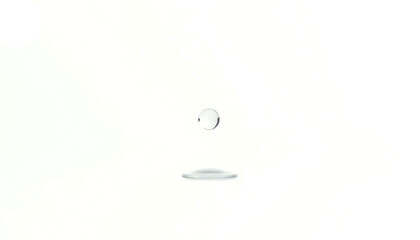 single clear water drop, realistic surface tension, soft reflection, clean lab aesthetic, isolated transparent background.

