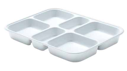 White plastic tray features four distinct compartments tray provides organized storage with its partitioned design