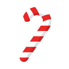 Obraz premium A vibrant illustration of a classic candy cane, featuring red and white stripes.