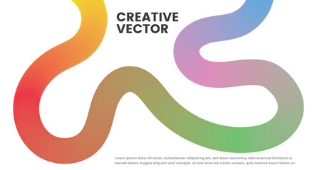 Naklejka premium Modern Fluid Color Swirl – Abstract Wavy Line Gradient in Rainbow Spectrum