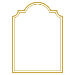 シンプルな四角形の二重枠・フレーム（金・角丸）041