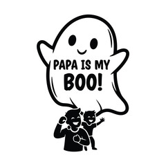Silhouette papa is my boo! vector