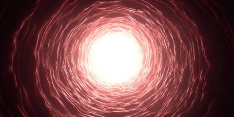 Fototapeta premium Luminal View with Guidewire and Catheter, A 3D rendered medical educational film frame providing a tunnel vision, with a glowing guidewire. Precision clinical operations, sense of technology. 