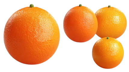 Row of three fresh oranges vibrant oranges are presented in linear arrangement - vibrant oranges are presented in linear arrangement