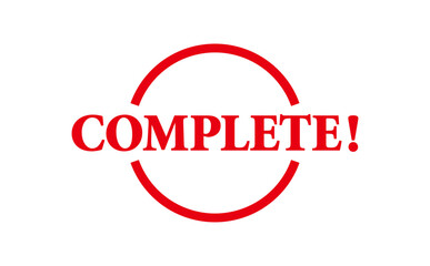 COMPLETE! - Red Rubber Stamp With text COMPLETE!
