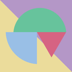 Obraz premium Abstract Geometric Composition with Pastel Colored Shapes.