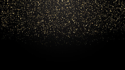 Luxurious golden sparkle on black gradient background perfect for Christmas
