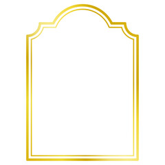 シンプルな四角形の二重枠・フレーム（金のグラデーション・角丸）042