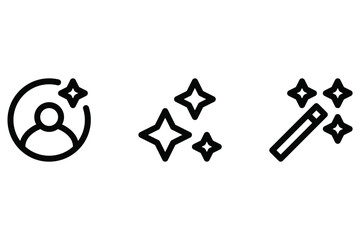 AI Tools Icons - User Profile, Creativity, Magic Automation