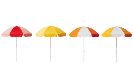 Four colorful umbrellas stand together brightly colorful umbrellas are positioned each with unique hue