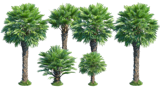 Palm tree stands tall its fronds swaying gently transparent image showcases tropical palm tree specimen