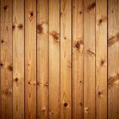 Wooden fence with vertical planks and knots, perfect for rustic or outdoor backgrounds in design or construction projects.